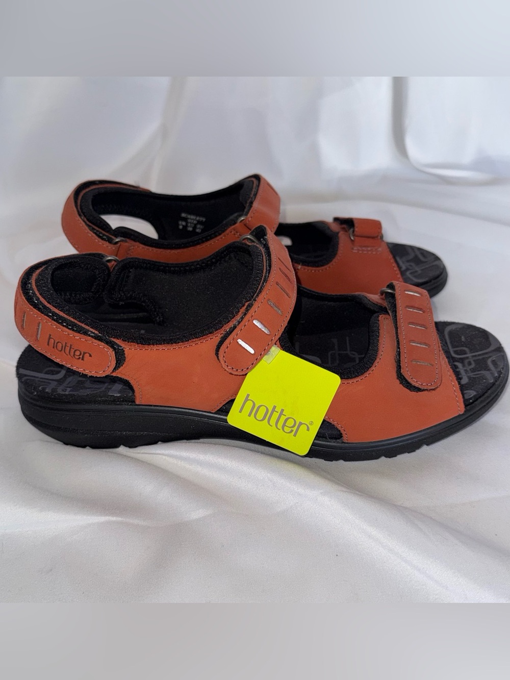 hotter Rust-Orange Leather Comfort Sandals